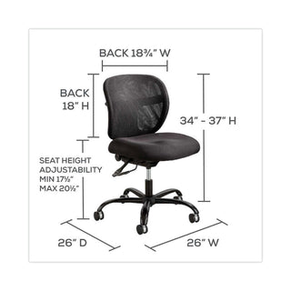 Vue Intensive-Use Mesh Task Chair, Supports Up to 500 lb, 18.5" to 21" Seat Height, Black Vinyl Seat/Back, Black Base - 