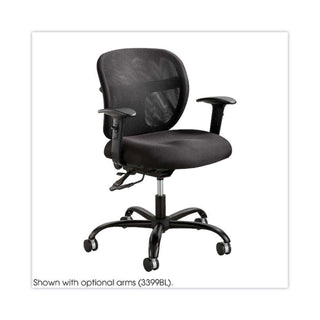 Vue Intensive-Use Mesh Task Chair, Supports Up to 500 lb, 18.5" to 21" Seat Height, Black Vinyl Seat/Back, Black Base - 