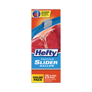 Slider Bags, 1 gal, 2.5 mil, 10.56" x 11", Clear, 25 Bags/Box, 9 Boxes/Carton