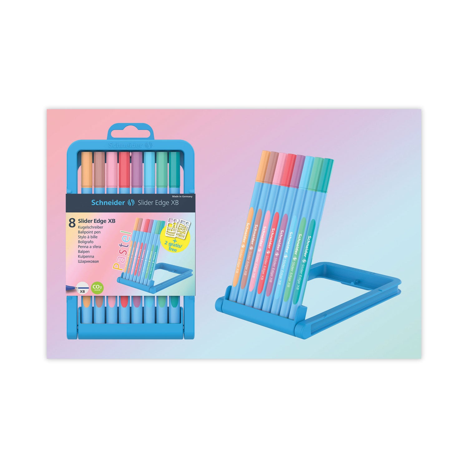 slider-edge-xb-pastel-ballpoint-pens-with-convertible-case-stand-stick-extra-bold-14mm-assorted-ink-barrel-colors-8-set_red152289 - 3