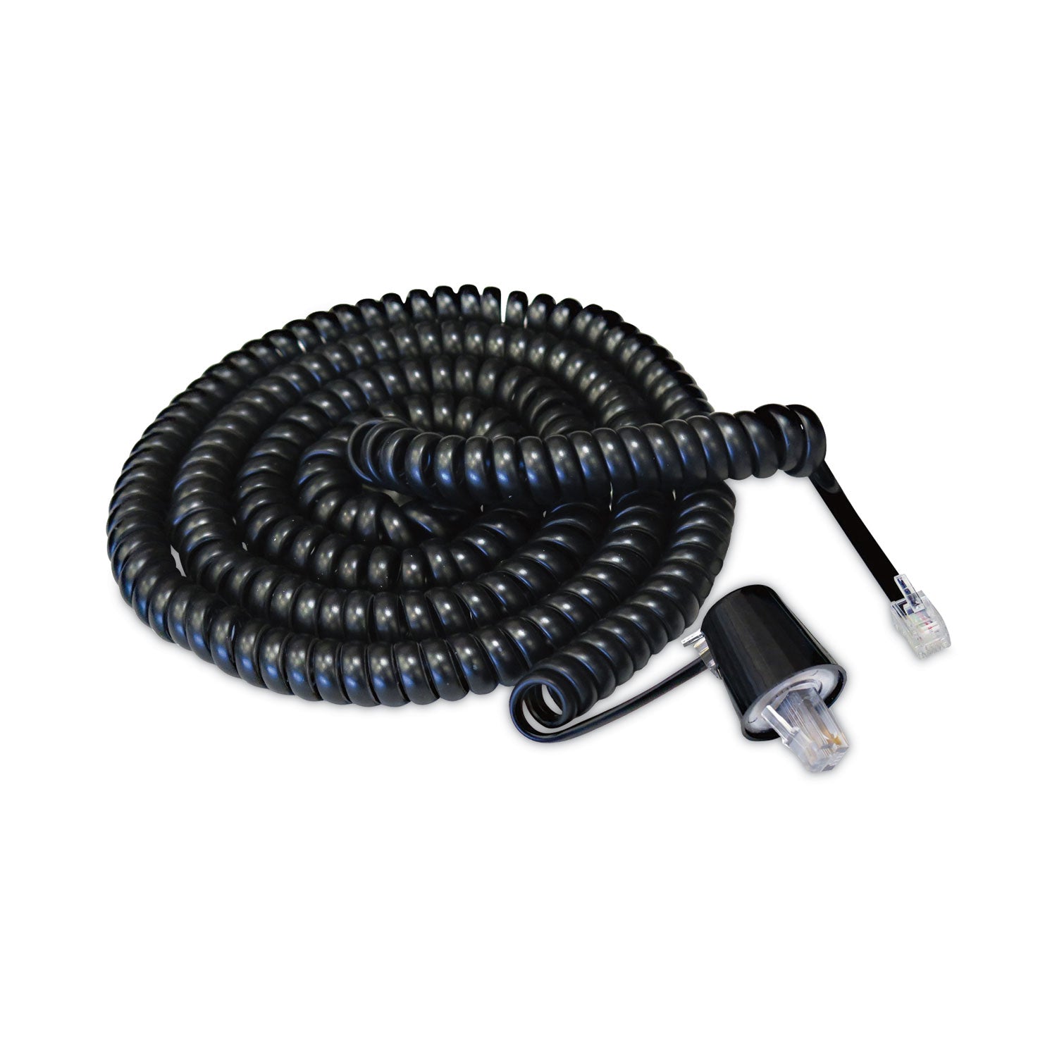 Twisstop Detangler with Coiled, 25-Foot Phone Cord, Black - 