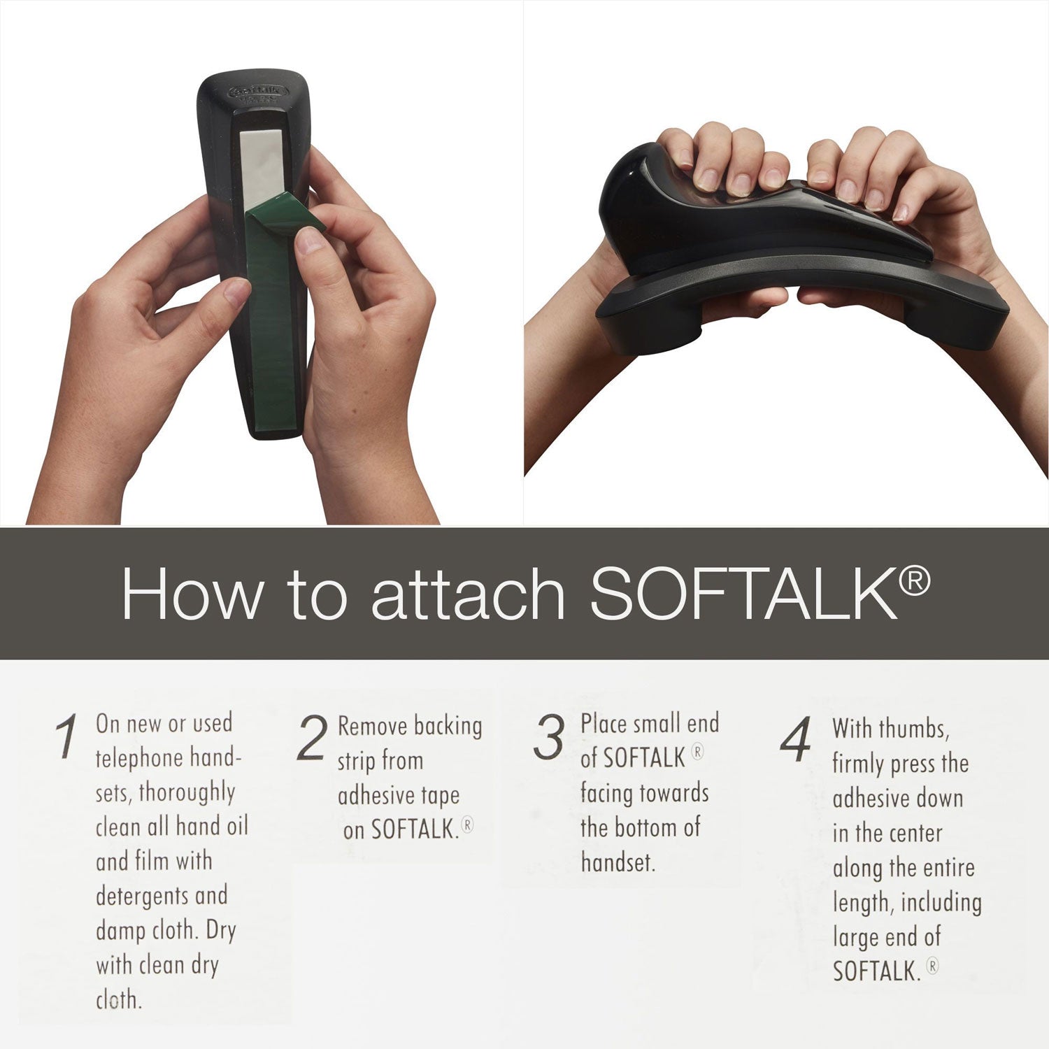 Softalk II Telephone Shoulder Rest, 2 x 6.75 x 2.5, Black - 