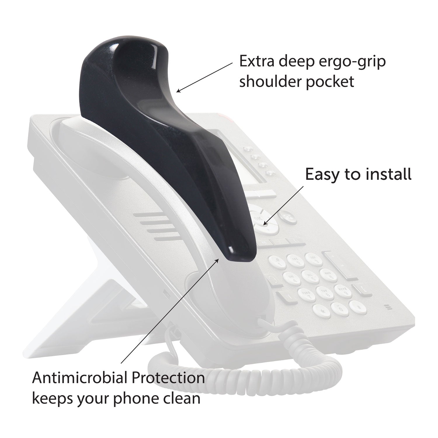 Softalk II Telephone Shoulder Rest, 2 x 6.75 x 2.5, Charcoal - 