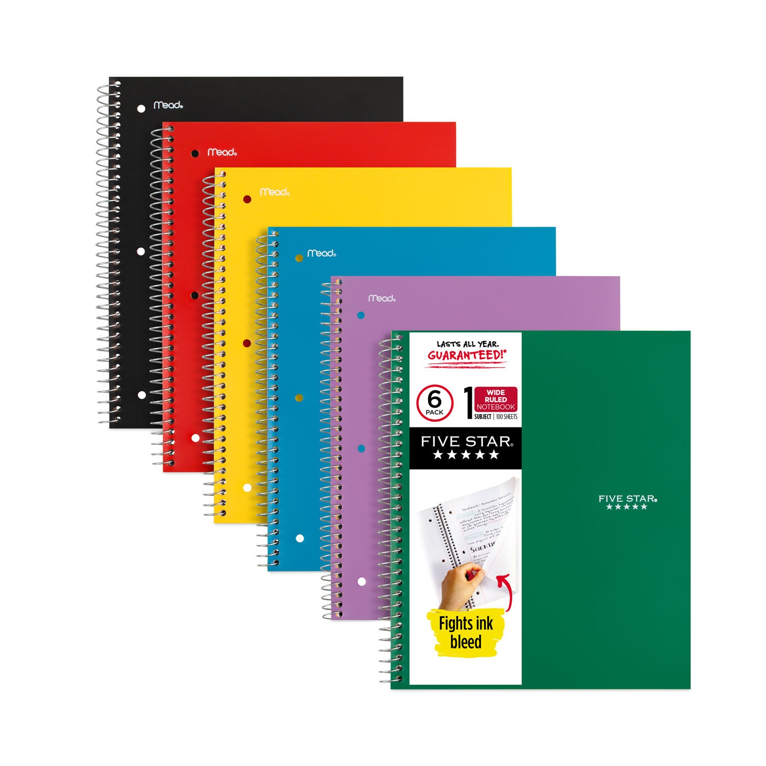 wirebound-notebook-1-subject-wide-legal-rule-assorted-cover-colors-100-105-x-8-sheets-6-pack_mea38042 - 1