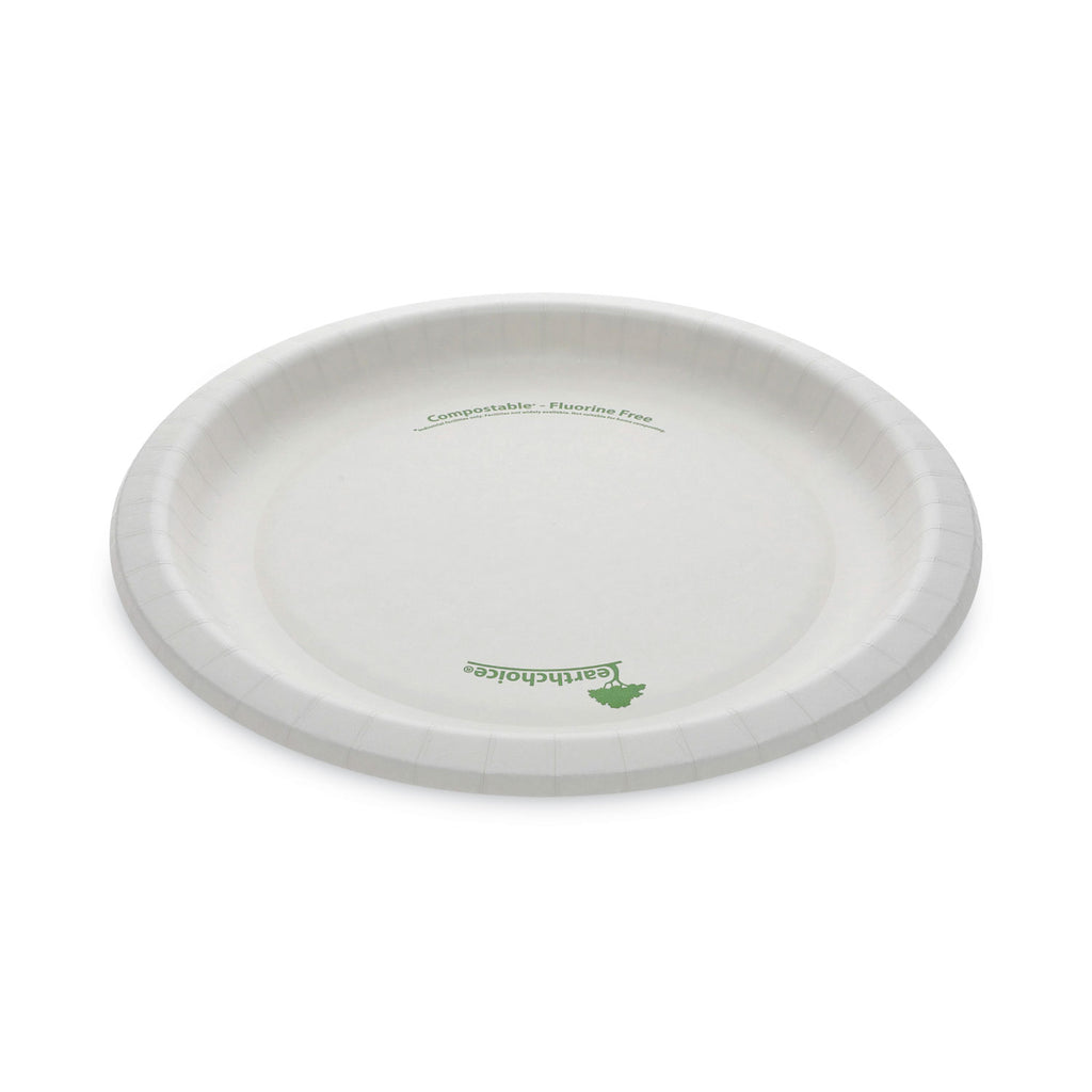 EarthChoice Pressware Compostable Dinnerware, Plate, 10" dia, White, 300/Carton
