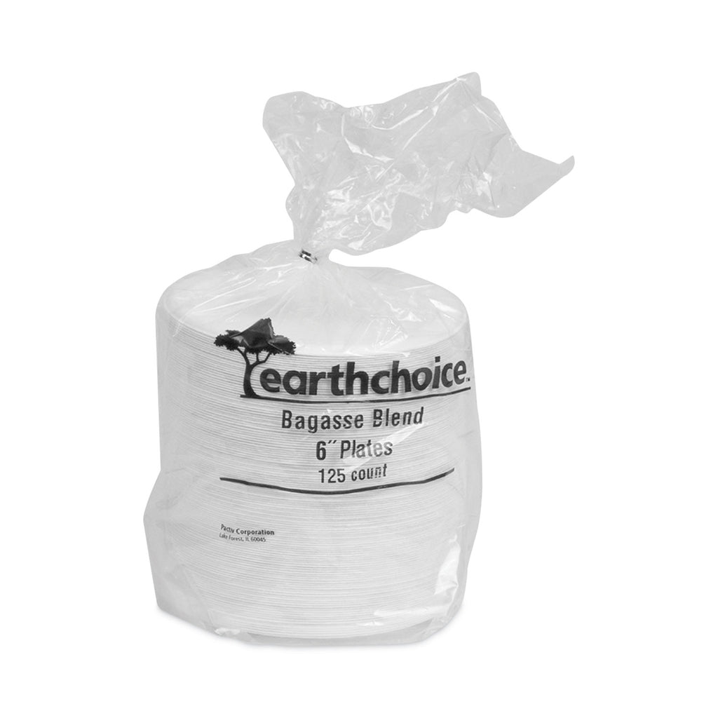 EarthChoice Compostable Fiber-Blend Bagasse Dinnerware, Plate, 6" dia, Natural, 1,000/Carton