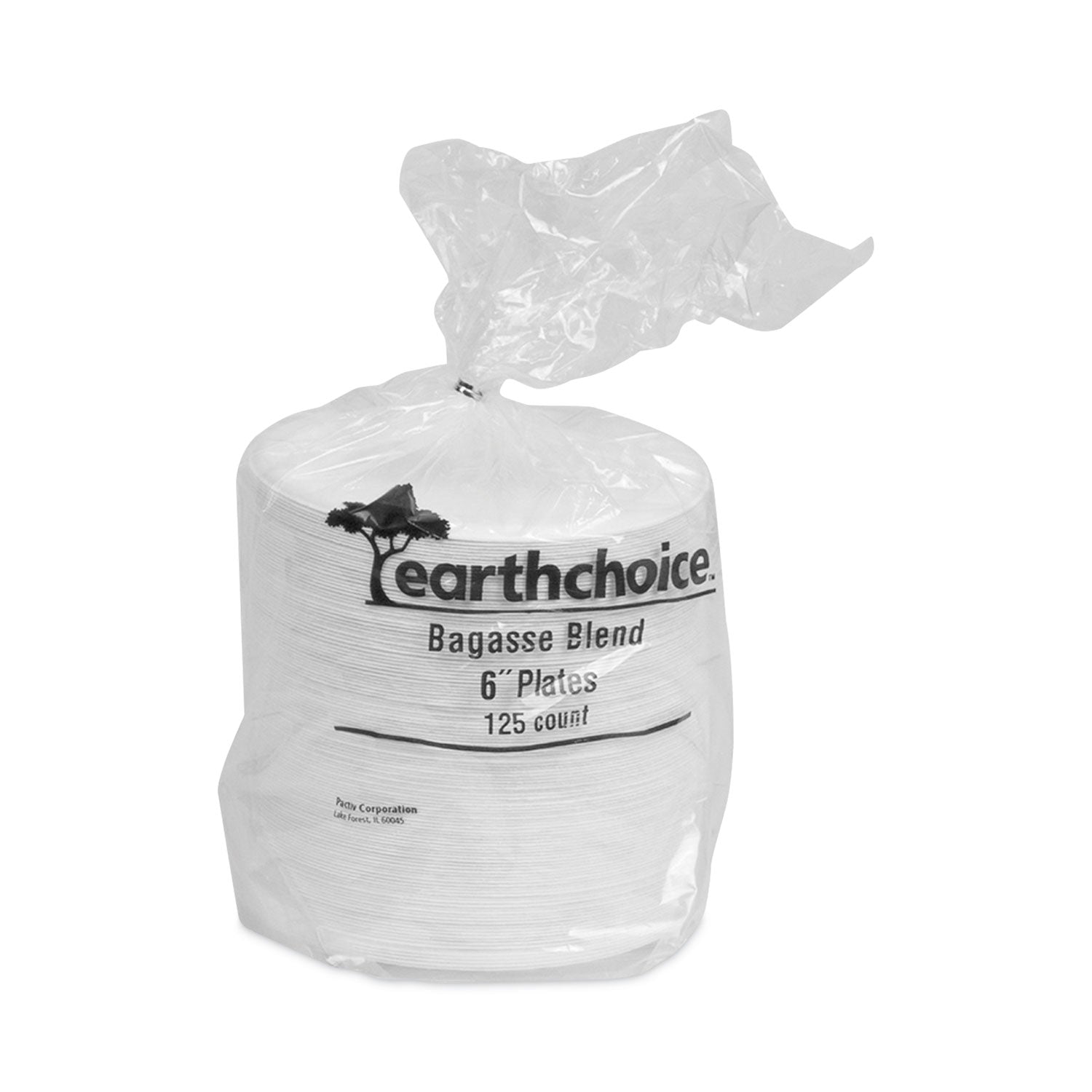 EarthChoice Compostable Fiber-Blend Bagasse Dinnerware, Plate, 6" dia, Natural, 1,000/Carton