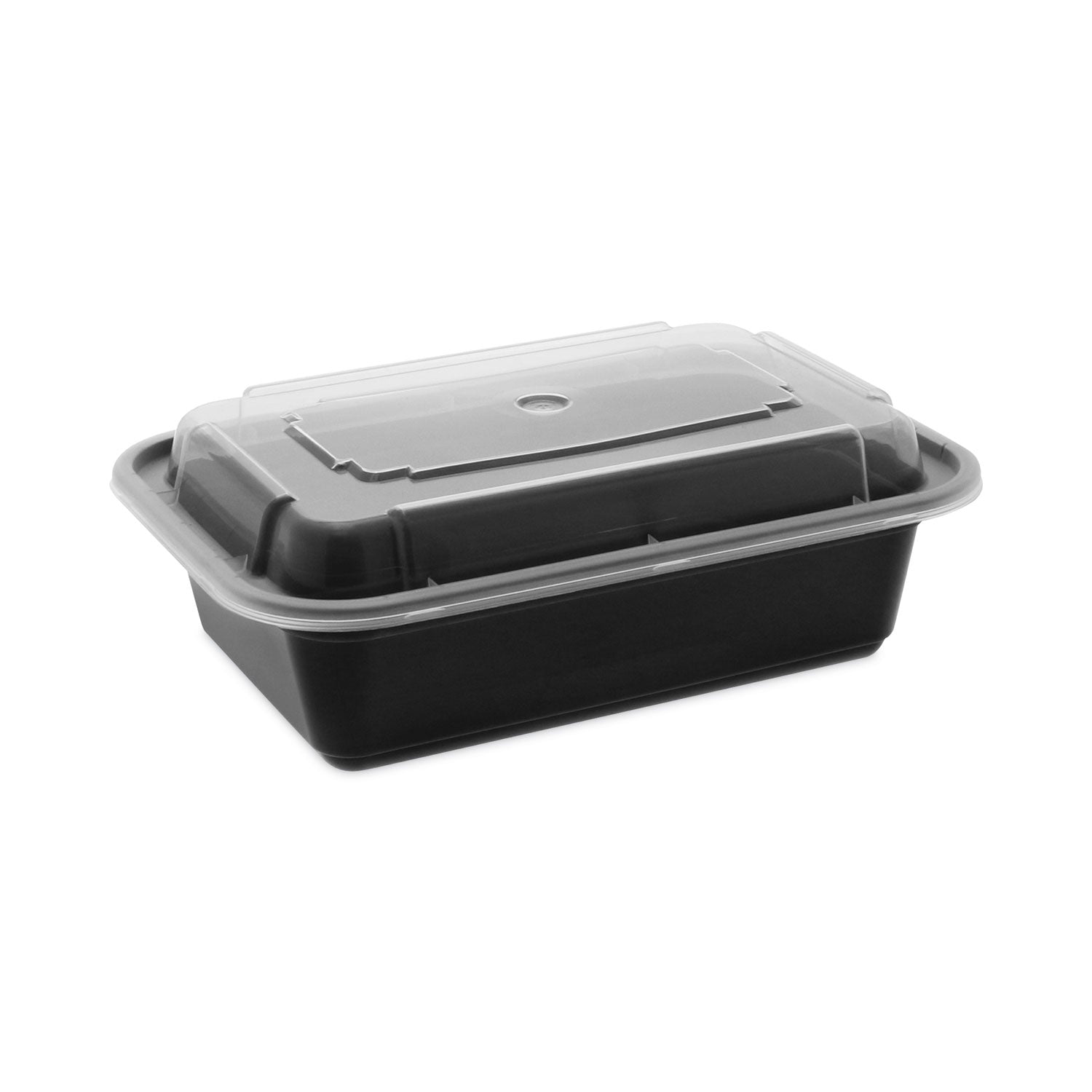 Newspring VERSAtainer Microwavable Containers, 24 oz, 5 x 7.25 x 2, Black/Clear, Plastic, 150/Carton - 