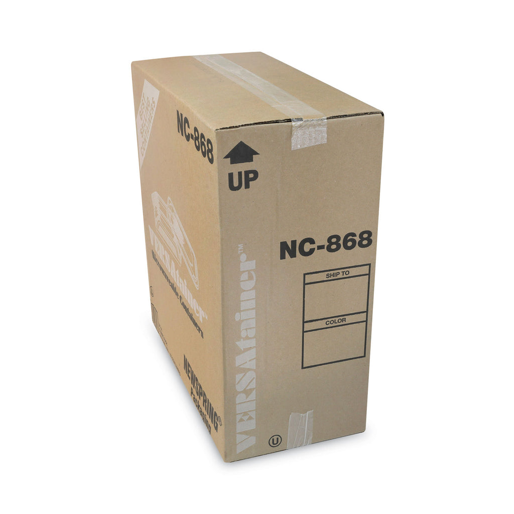 Newspring VERSAtainer Microwavable Containers, 8.8 x 6 x 2, White/Clear, Base/Lid Combo, 150/Carton
