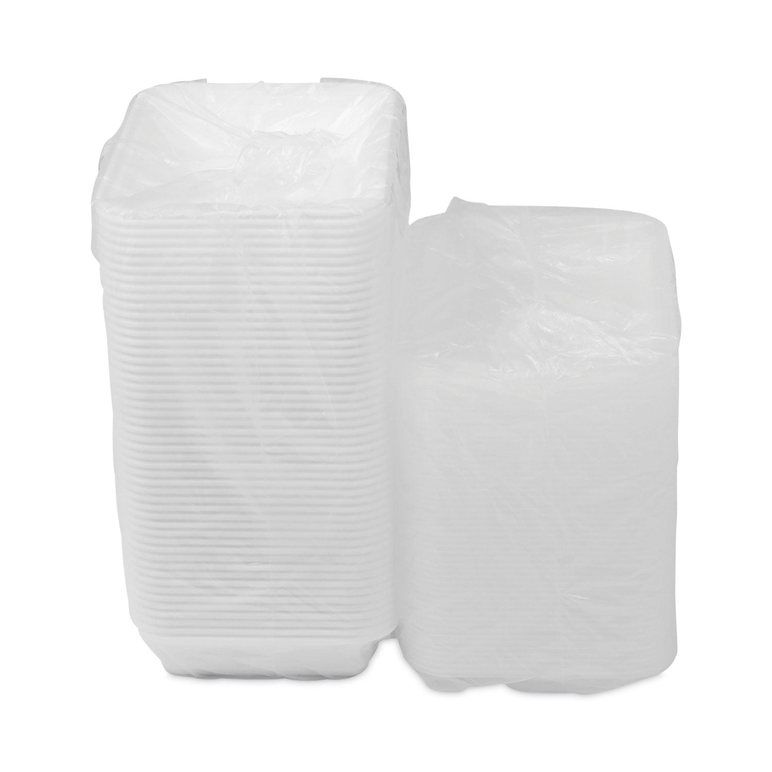 Newspring VERSAtainer Microwavable Containers, 8.8 x 6 x 2, White/Clear, Base/Lid Combo, 150/Carton