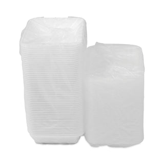 Newspring VERSAtainer Microwavable Containers, 8.8 x 6 x 2, White/Clear, Base/Lid Combo, 150/Carton
