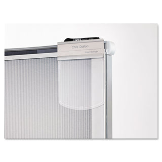 Premium Workstation Privacy Screen, 38w x 64d, Translucent Clear/Silver