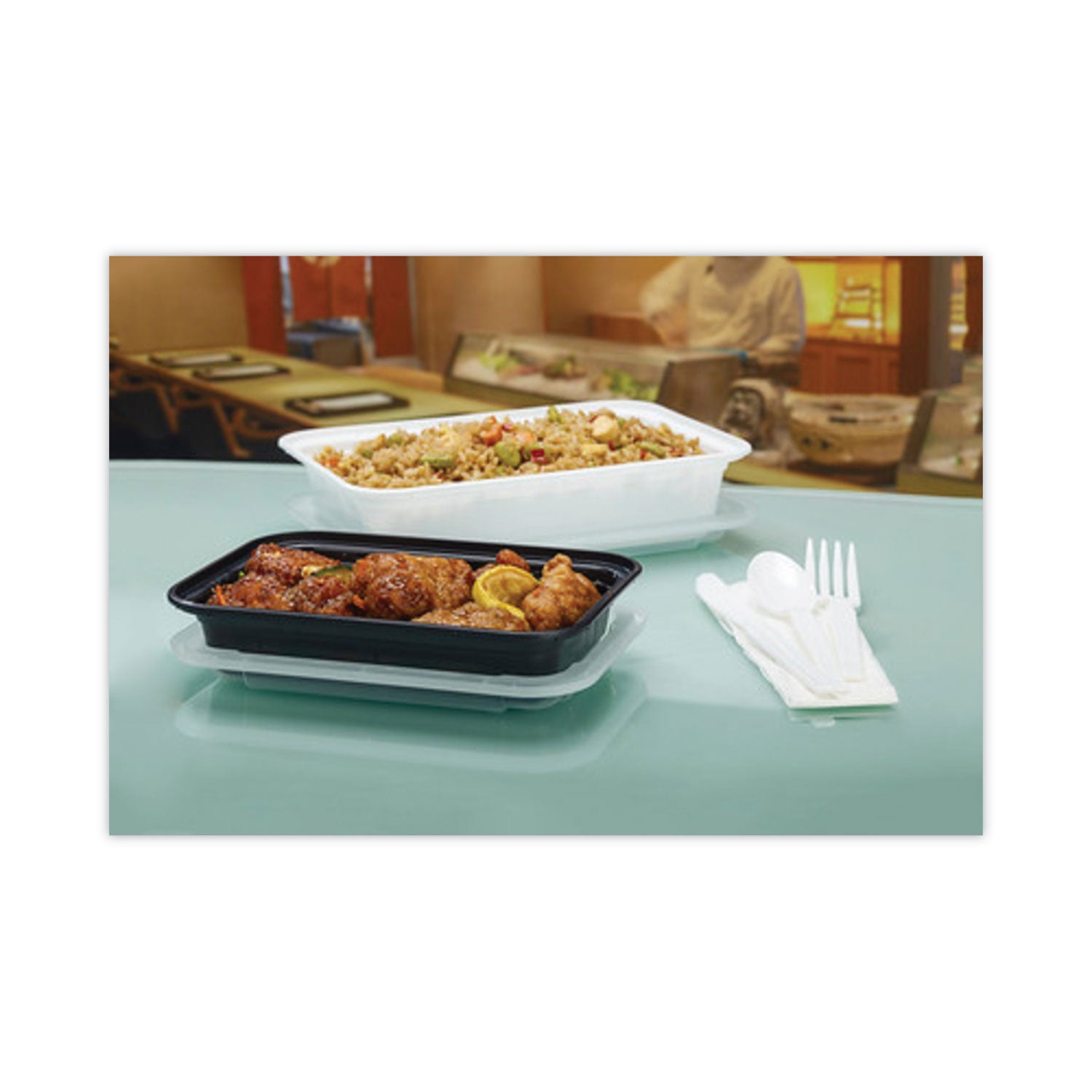 Newspring VERSAtainer Microwavable Containers, 8.8 x 6 x 2.5, White/Clear, Base/Lid Combo, 150/Carton