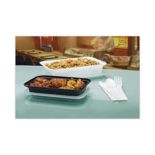 Newspring VERSAtainer Microwavable Containers, 8.8 x 6 x 2.5, White/Clear, Base/Lid Combo, 150/Carton
