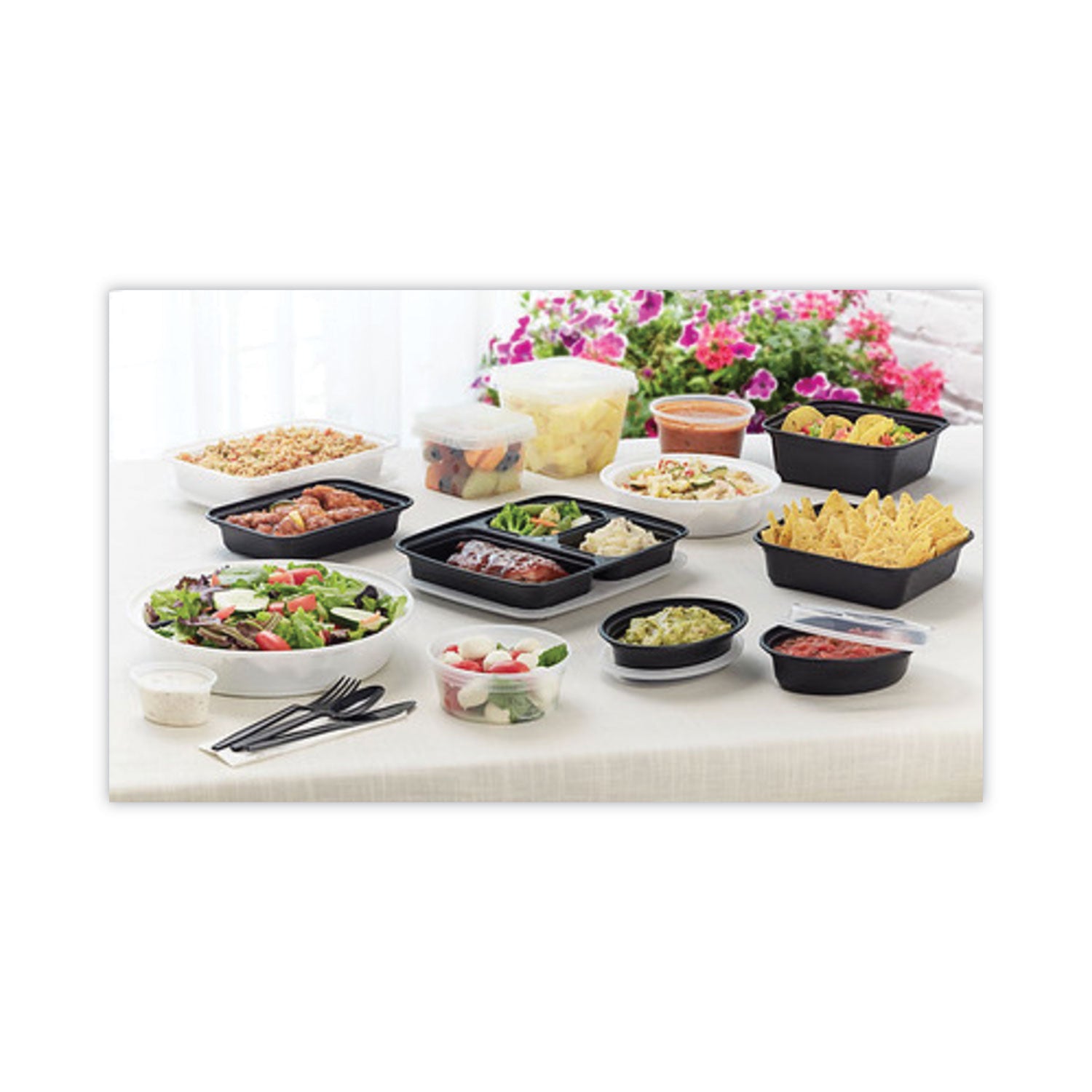 Newspring VERSAtainer Microwavable Containers, 8.8 x 6 x 2.5, White/Clear, Base/Lid Combo, 150/Carton