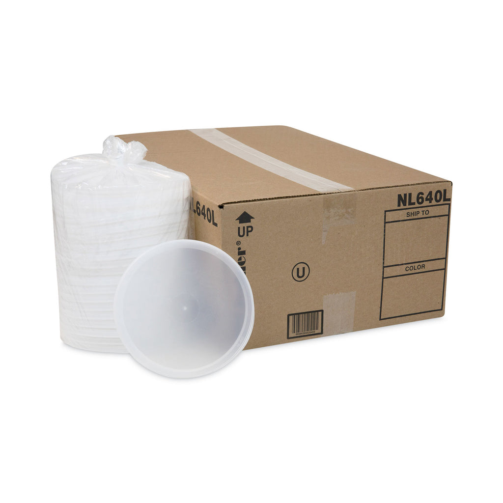 Newspring DELItainer Microwavable Container Lid, 6.45" Diameter x 0.45" h, Translucent, Plastic, 120/Carton