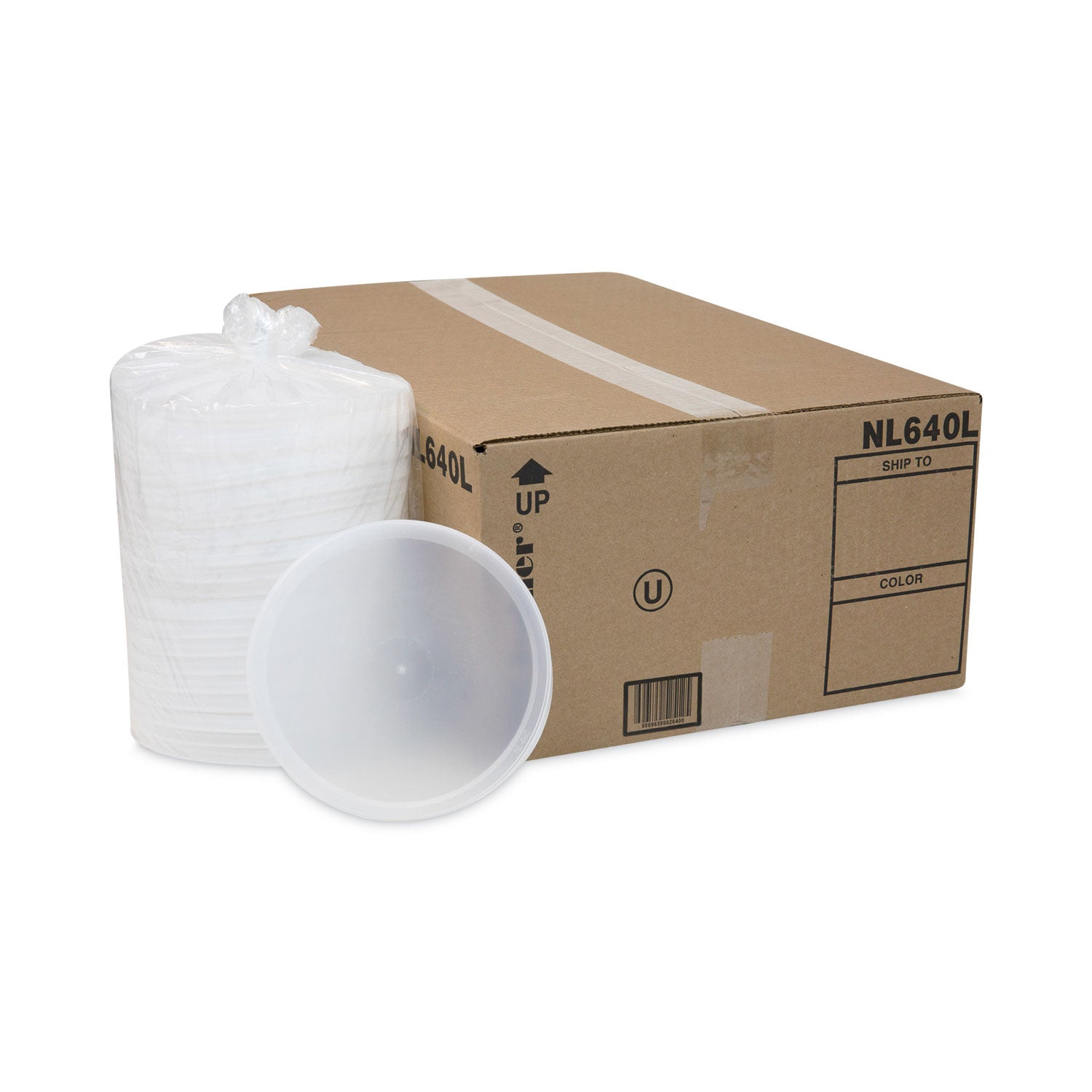 Newspring DELItainer Microwavable Container Lid, 6.45" Diameter x 0.45" h, Translucent, Plastic, 120/Carton