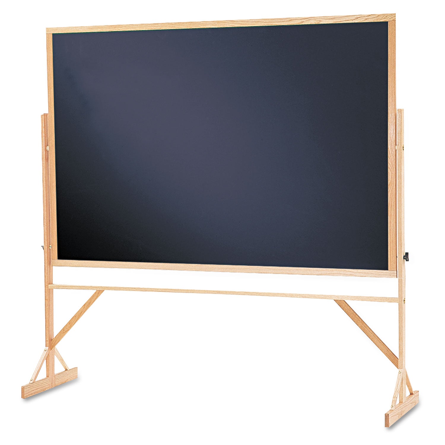 Reversible Chalkboard, 72 x 48, Black Surface, Oak Hardwood Frame - 