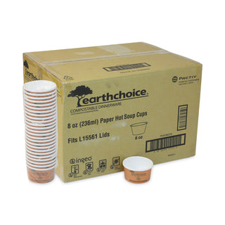 EarthChoice Compostable Soup Cup, Small, 8 oz, 3 x 3 x 3, Brown, Paper, 500/Carton