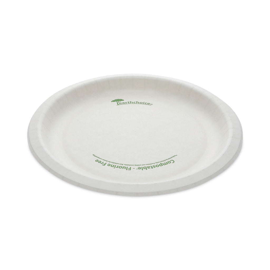 EarthChoice Pressware Compostable Dinnerware, Plate, 9" dia, White, 450/Carton