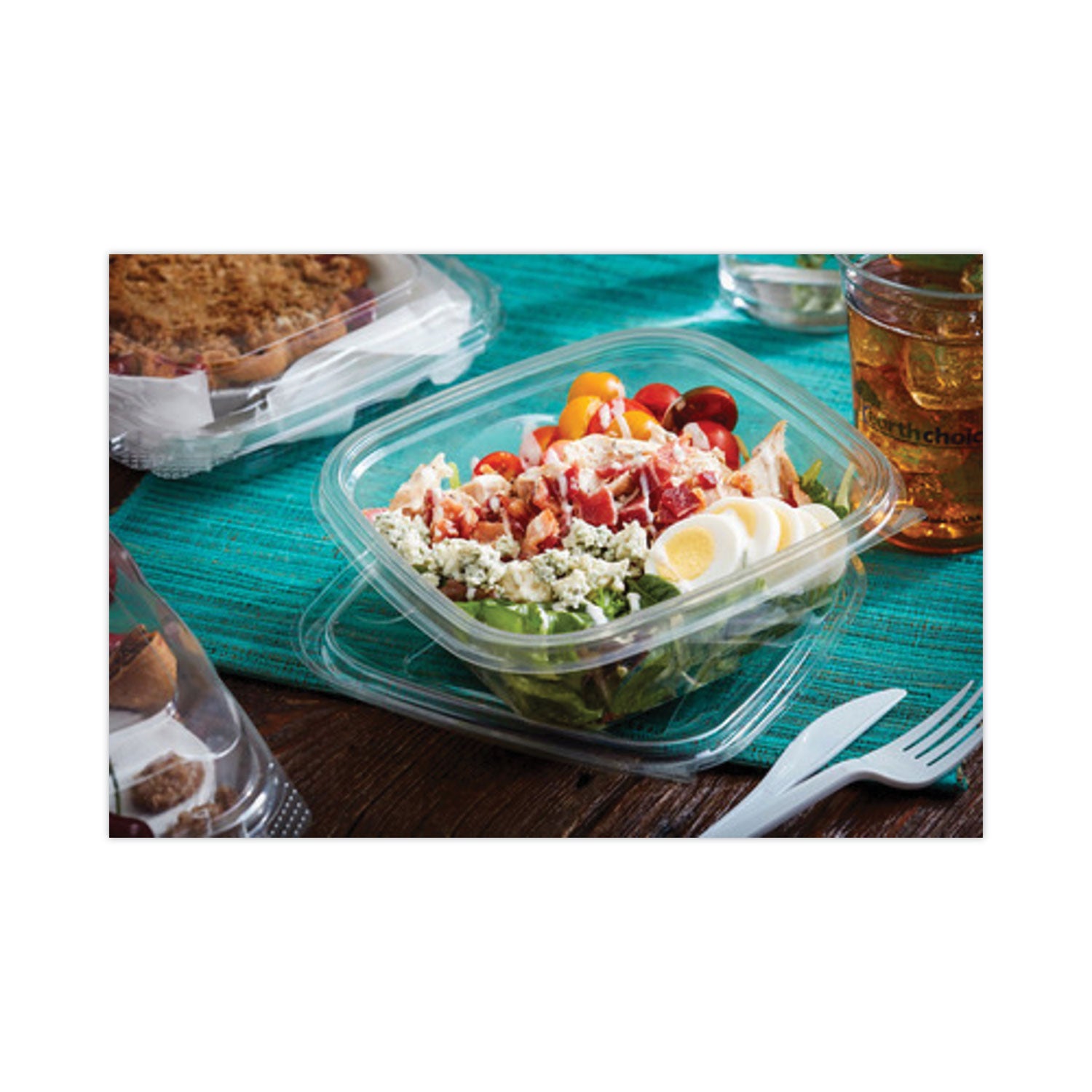 earthchoice-square-recycled-bowl-32-oz-7-x-7-x-2-clear-plastic-300-carton_pctsac0732 - 7