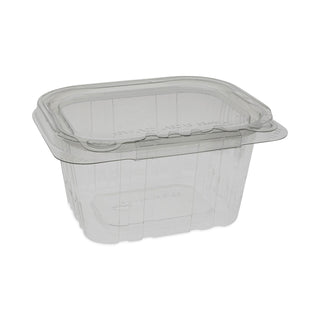 EarthChoice Tamper Evident Recycled Hinged Lid Deli Container, 16 oz, 5.38 x 4.5 x 2.63, Clear, Plastic, 304/Carton