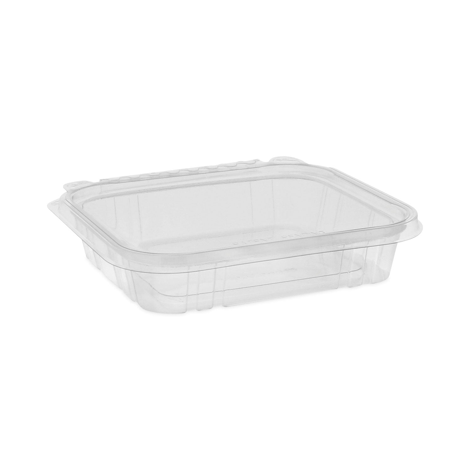 earthchoice-tamper-evident-recycled-hinged-lid-deli-container-16-oz-725-x-638-x-1-clear-plastic-240-carton_pcttehl7x616s - 1