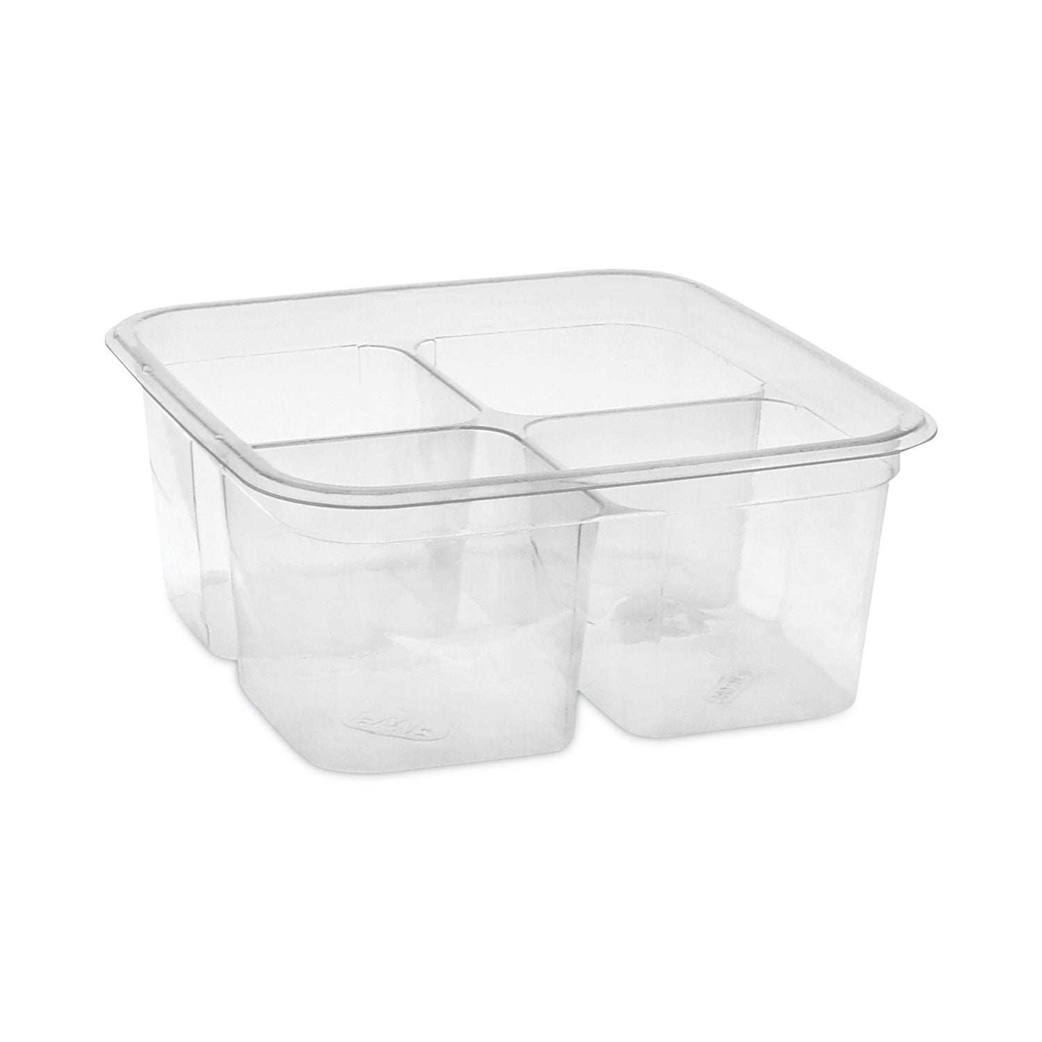 earthchoice-square-recycled-bowl4-compartment-32-oz-613-x-613-x-261-clear-plastic-360-carton_pcty6s324c - 1