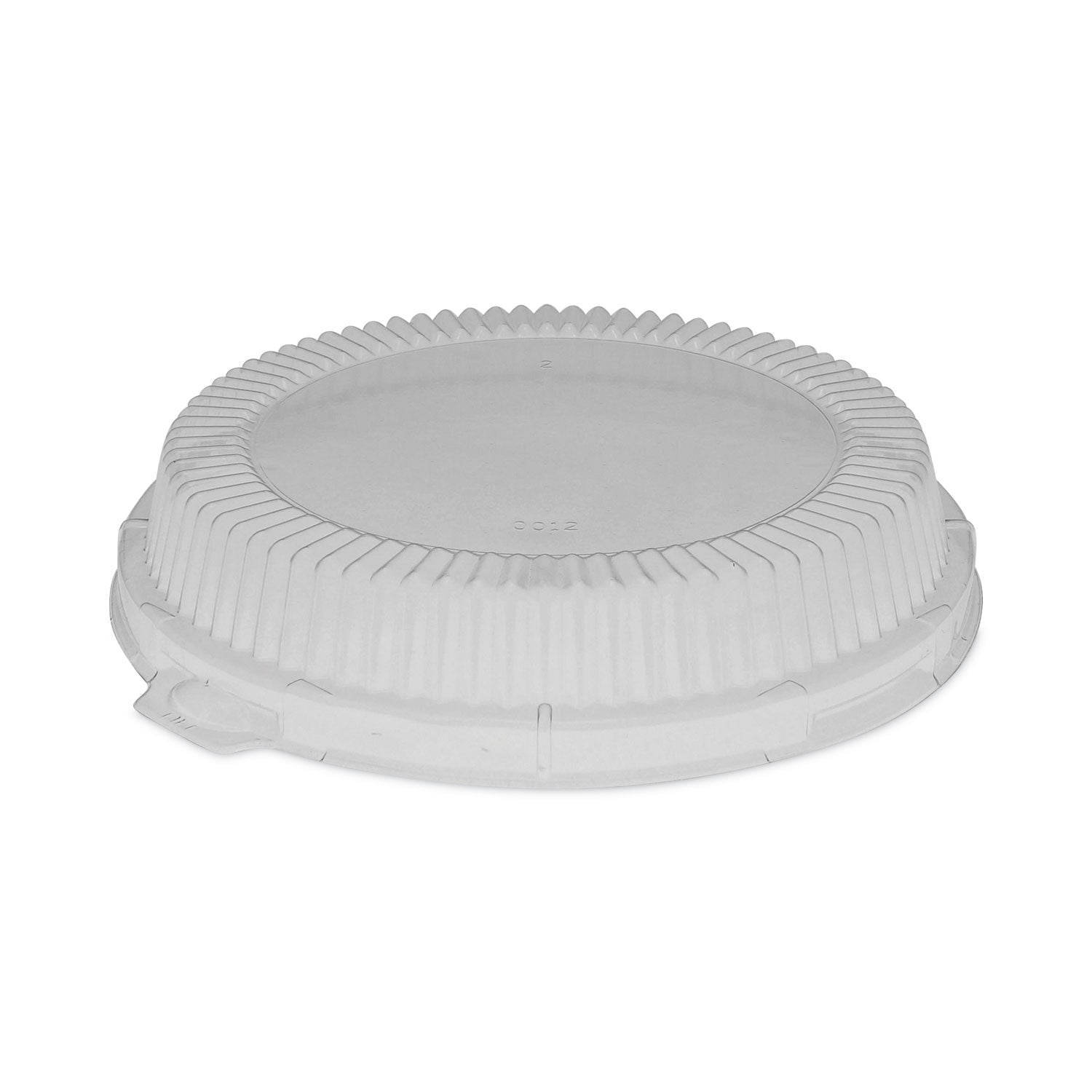 ClearView Dome-Style Lid with Tabs, Fluted, 8.88 x 8.88 x 0.75, Clear, Plastic, 504/Carton