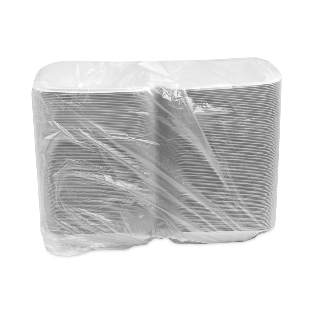 EarthChoice SmartLock Microwavable MFPP Hinged Lid Container, 8.31 x 8.35 x 3.1, White, Plastic, 200/Carton