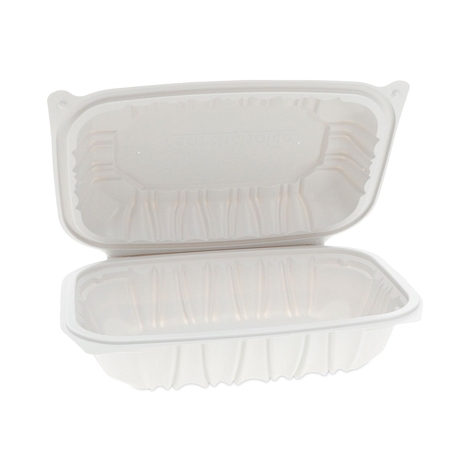 EarthChoice Vented Microwavable MFPP Hinged Lid Container, 9 x 6 x 2.75, White, Plastic, 170/Carton