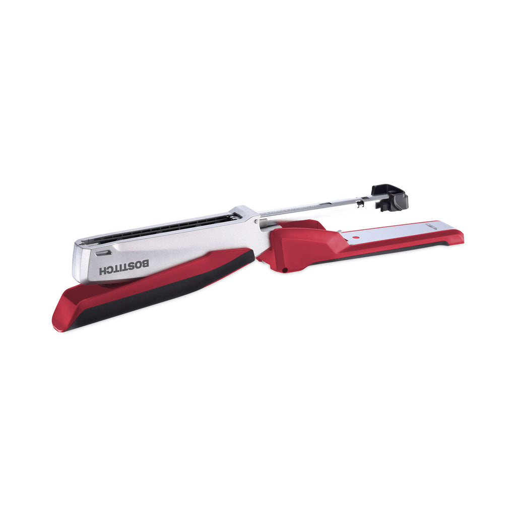 InPower One-Finger 3-in-1 Desktop Stapler with Antimicrobial Protection, 28-Sheet Capacity, Red/Silver