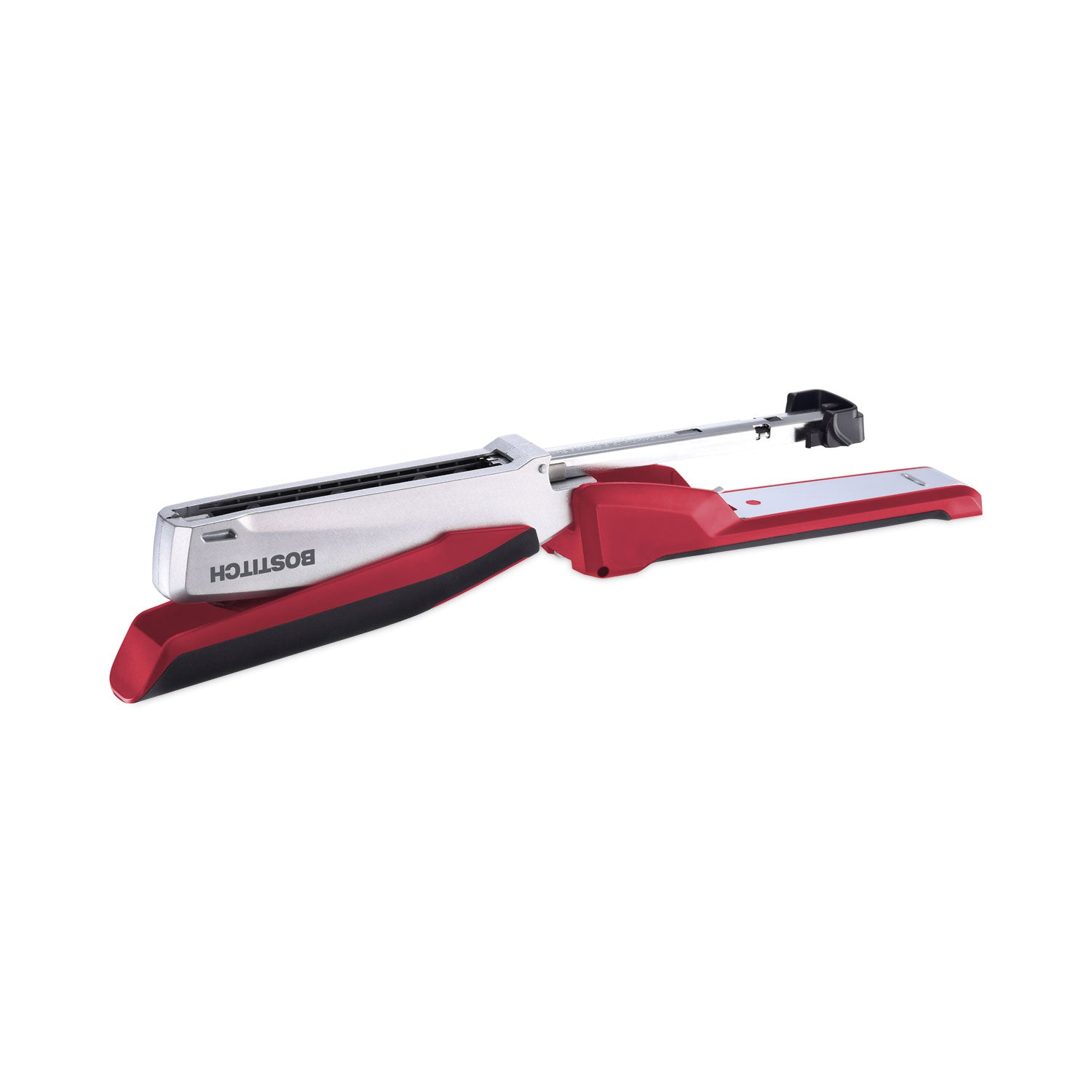 InPower One-Finger 3-in-1 Desktop Stapler with Antimicrobial Protection, 28-Sheet Capacity, Red/Silver