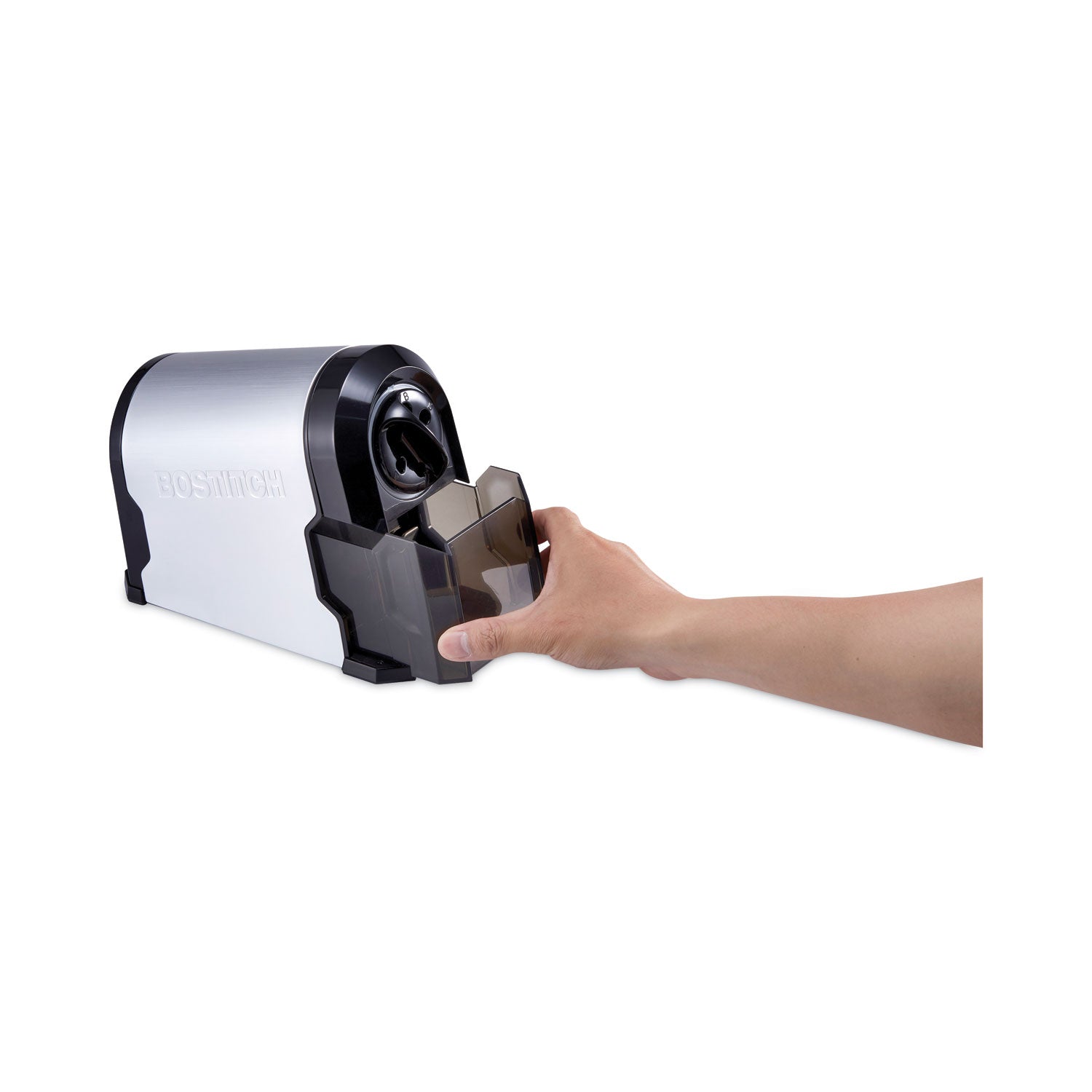 Super Pro Glow Commercial Electric Pencil Sharpener, AC-Powered, 6.13 x 10.63 x 9, Black/Silver
