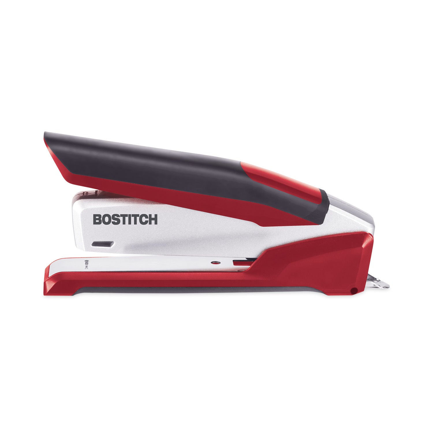 InPower One-Finger 3-in-1 Desktop Stapler with Antimicrobial Protection, 28-Sheet Capacity, Red/Silver - 