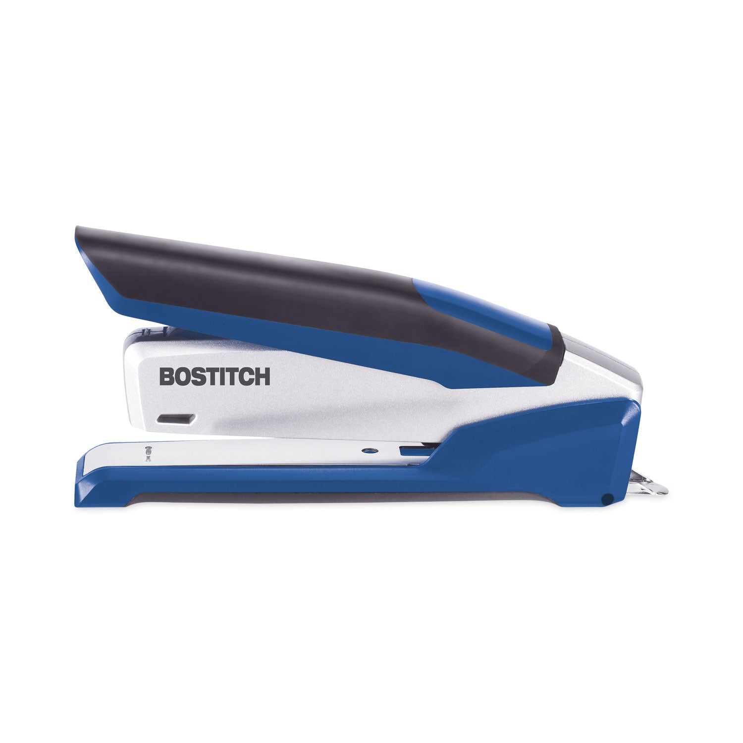 InPower One-Finger 3-in-1 Desktop Stapler with Antimicrobial Protection, 28-Sheet Capacity, Blue/Silver - 