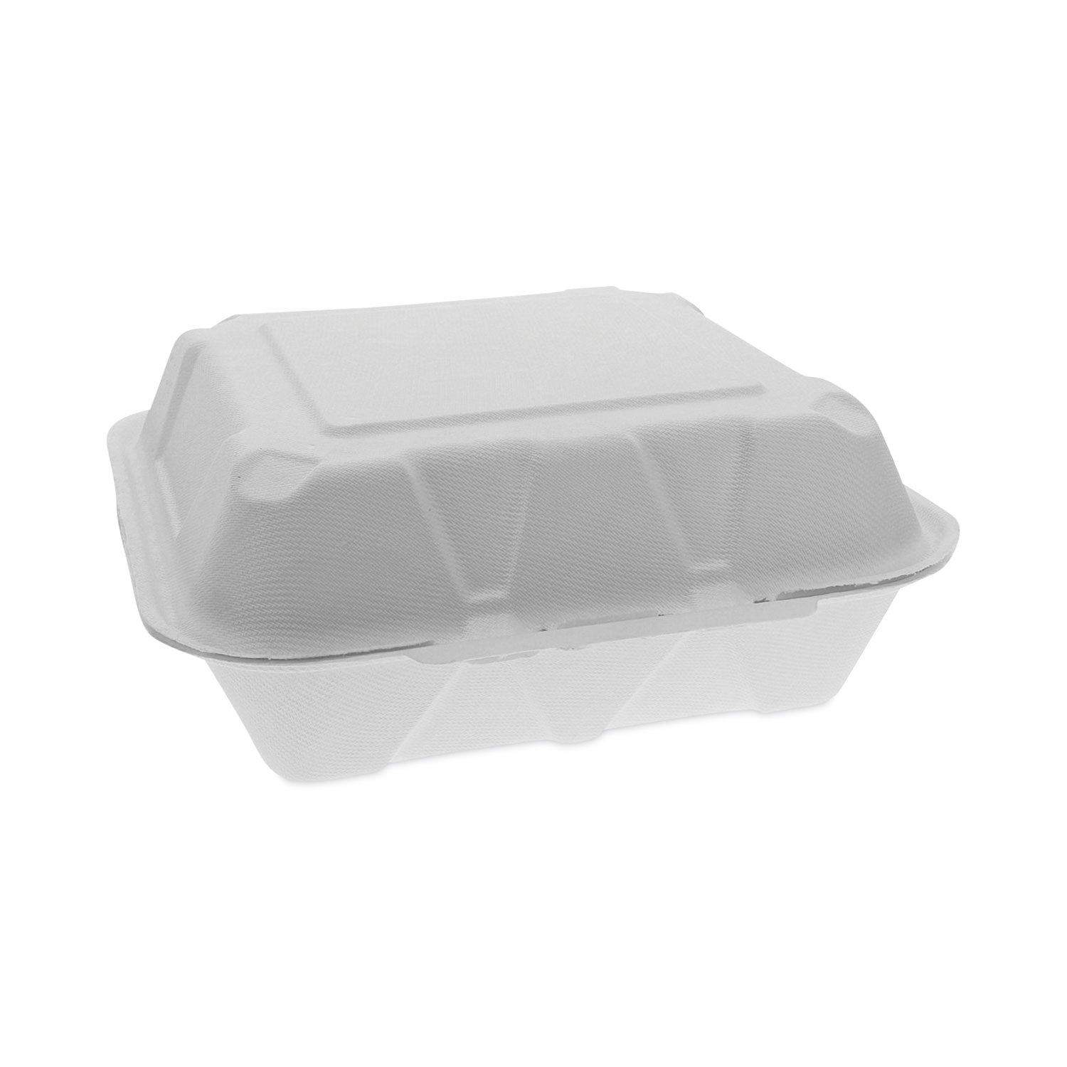 earthchoice-bagasse-hinged-lid-container-dual-tab-lock-large-container-9-x-9-x-35-natural-sugarcane-150-carton_pctymch09010001 - 1