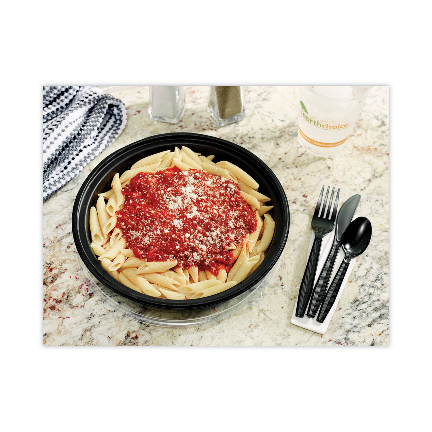 Meadoware Cutlery, Soup Spoon, Medium Heavy Weight, Black, 1,000/Carton