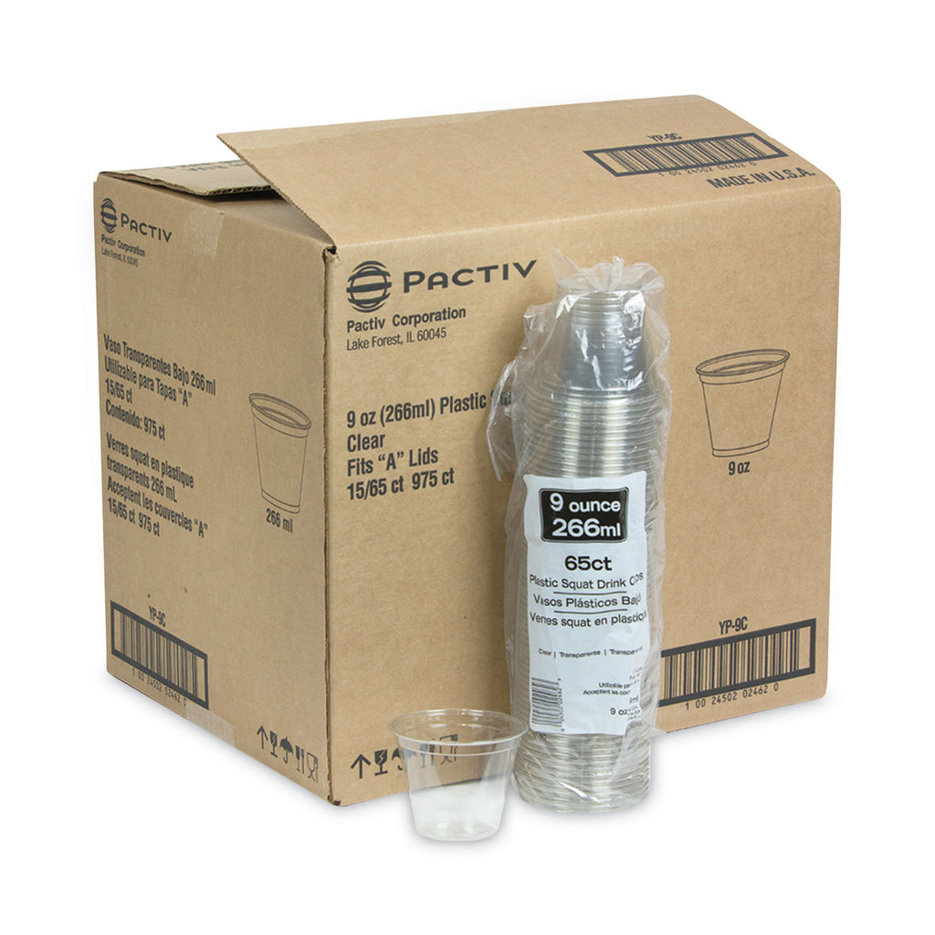 EarthChoice Recycled Clear Plastic Cold Cups, 9 oz, Clear, 975/Carton