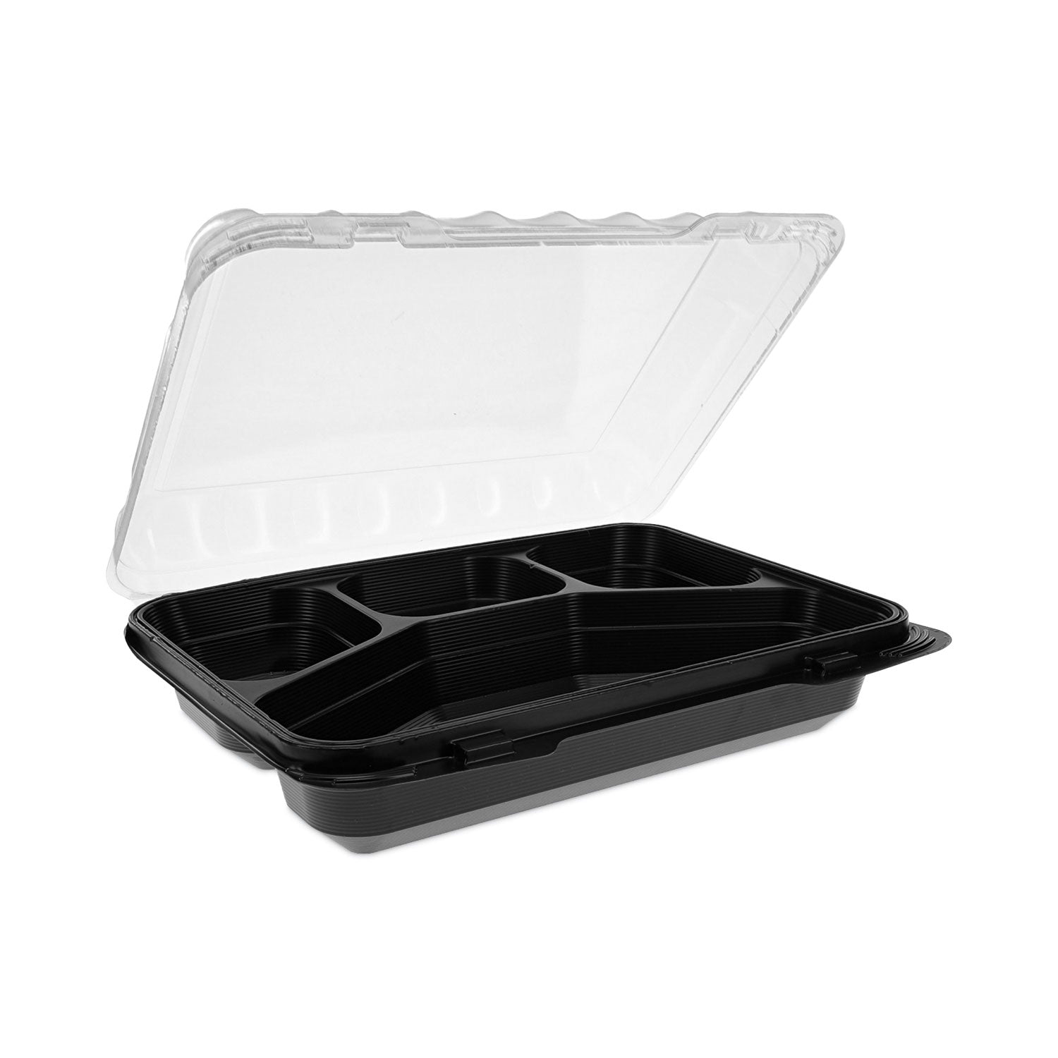dual-color-smartlock-hinged-lid-container-4-compartment-1075-x-8-x-325-black-base-clear-top-plastic-125-carton_pctyeh891140000 - 1