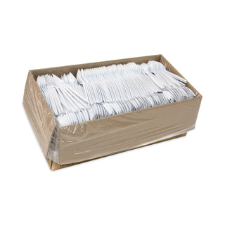 Fieldware Cutlery, Spork, Mediumweight, White, 1,000/Carton