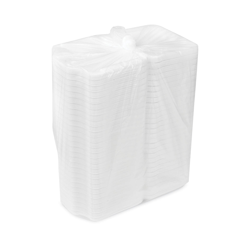 SmartLock Foam Hinged Lid Container, Small, 7.5 x 8 x 2.63, White, 150/Carton