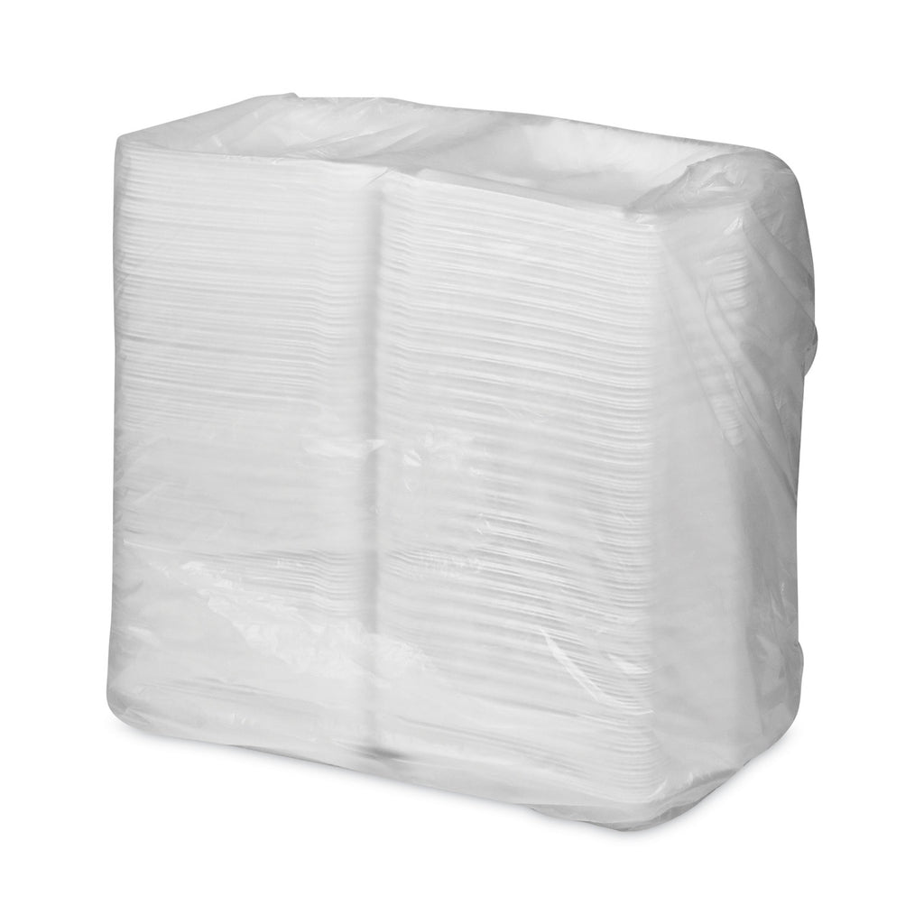 SmartLock Foam Hinged Lid Container, X-Large, 3-Compartment, 9.5 x 10.5 x 3.25, White, 250/Carton