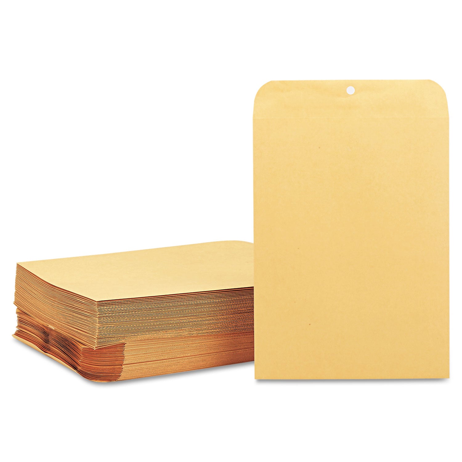 Clasp Envelope, 28 lb Bond Weight Kraft, #90, Cheese Blade Flap, Clasp/Gummed Closure, 9 x 12, Brown Kraft, 100/Box - 