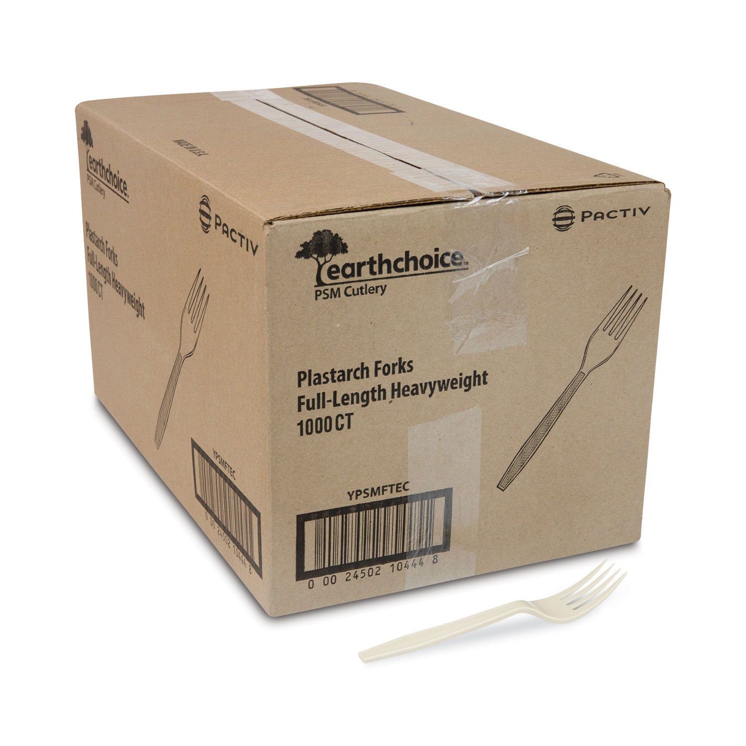 EarthChoice PSM Cutlery, Heavyweight, Fork, 6.88", Tan, 1,000/Carton