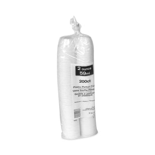 Plastic Portion Cup, 2 oz, Translucent, 200/Bag, 12 Bags/Carton
