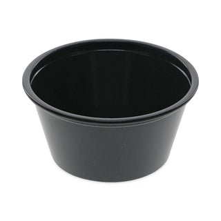 Plastic Portion Cup, 2 oz, Black, 200/Bag, 12 Bags/Carton