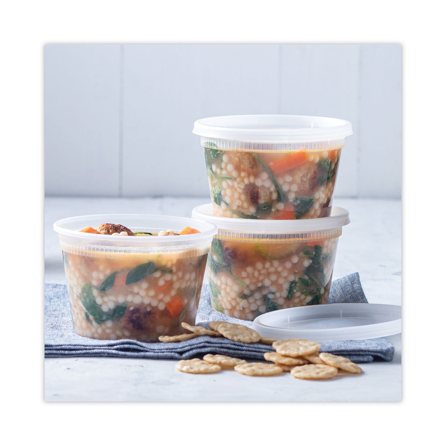 Newspring DELItainer Microwavable Container, 16 oz, 2 x 2 x 2, Clear, Plastic, 240/Carton - 