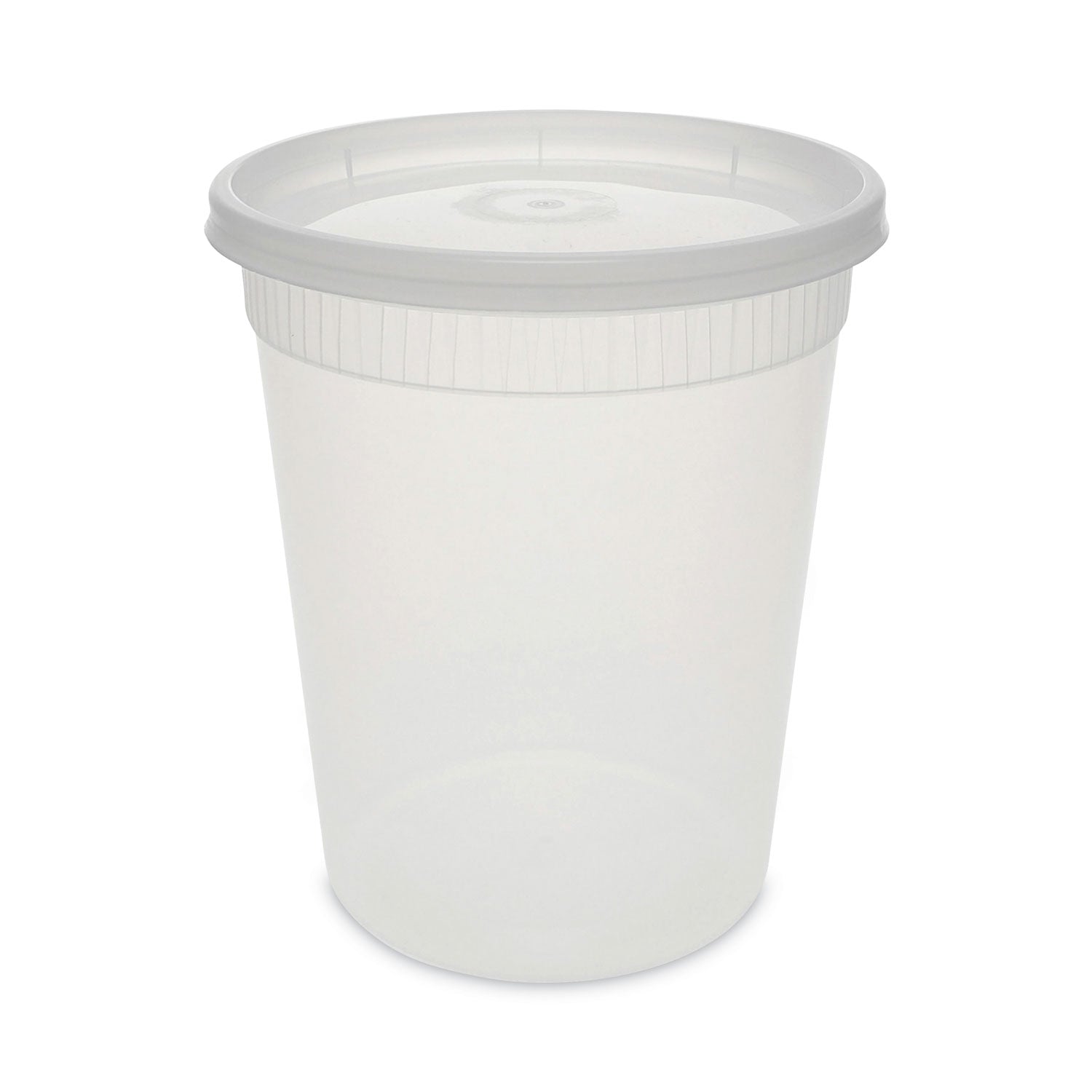Newspring DELItainer Microwavable Container, 32 oz, 4 .55 Diameter x 5.55 h, Clear, Plastic, 240/Carton - 