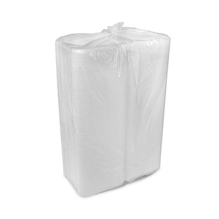 Vented Foam Hinged Lid Container, Dual Tab Lock, 8.42 x 8.15 x 3, White, 150/Carton